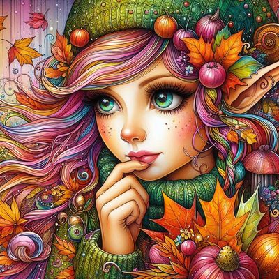 Autumn Elf C - Full Drill Diamond Painting - Specially ordered for you. Delivery is approximately 4 - 6 weeks.