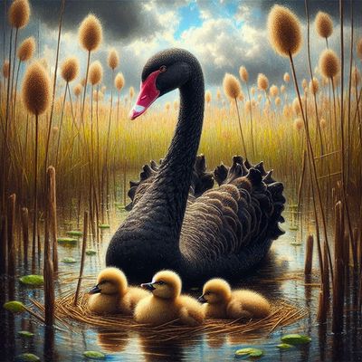 Black Swan with Signets - Full Drill Diamond Painting - Specially ordered for you. Delivery is approximately 4 - 6 weeks.