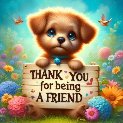 Thank you for being a friend c - Full Drill Diamond Painting - Specially ordered for you. Delivery is approximately 4 - 6 weeks.