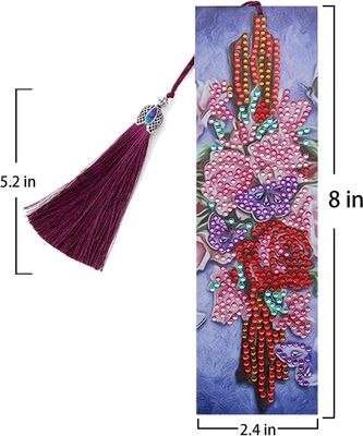 Diamond Painting Bookmark - Cross and Roses - M061