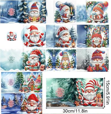 12pcs DIY 5D Diamond Painting Christmas Greeting Cards with Envelopes