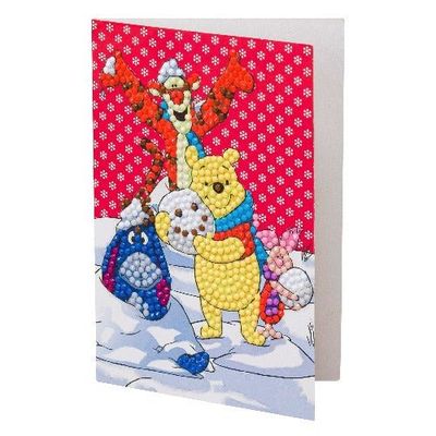 &quot;Winter Winnie the Pooh&quot; Crystal Art Card 10x15cm