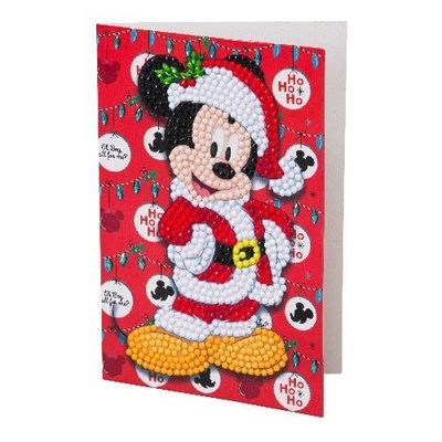 &quot;Santa Mickey&quot; Crystal Art Card 10x15cm