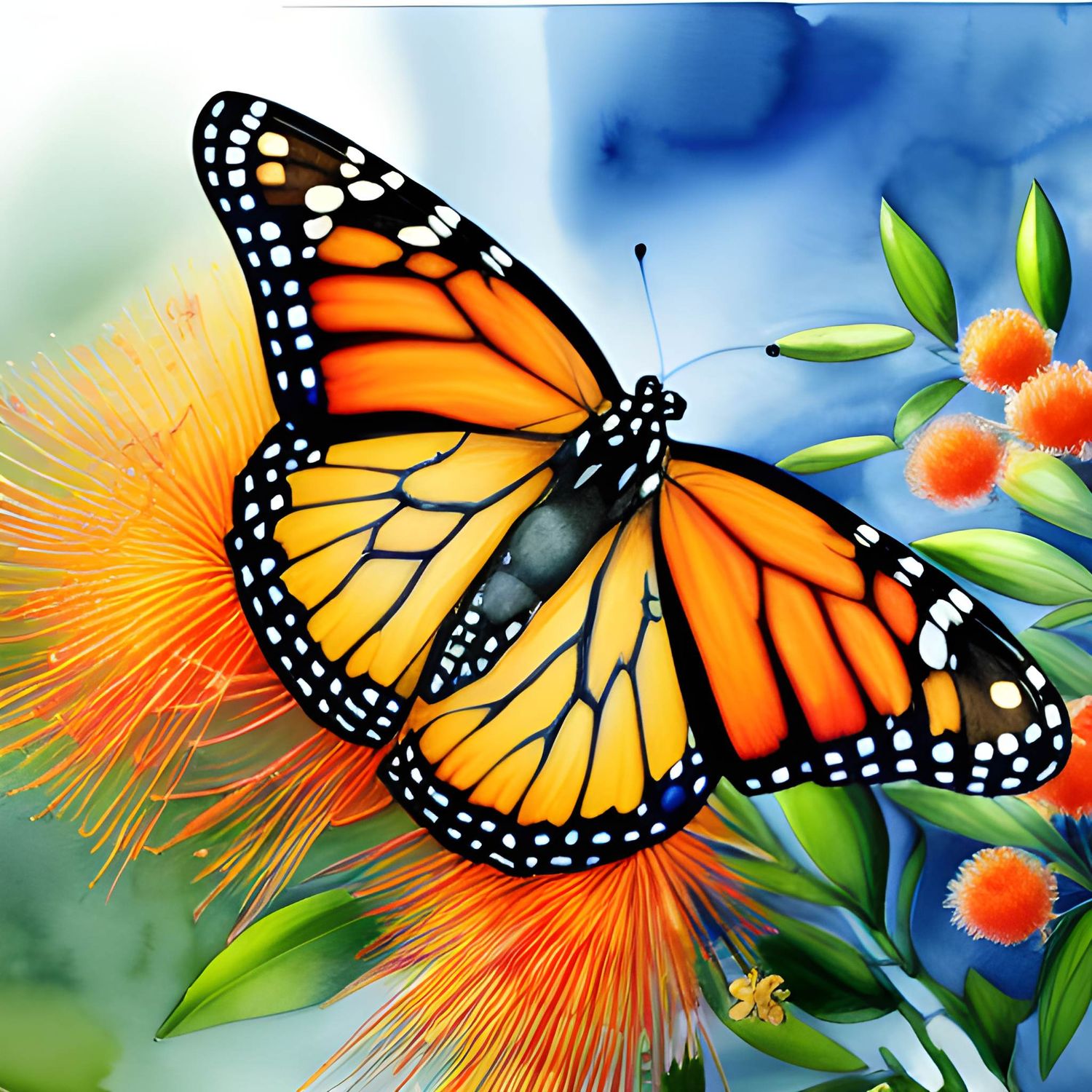 Monarch Butterfly - 30 x 30cm Full Drill AB Kit, (Square drills) - Currently in stock
