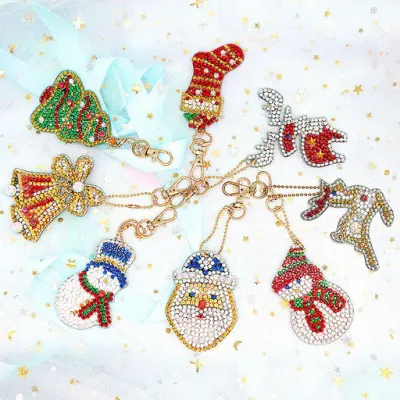 Christmas Keychains YSK17 - Set of 8  - Diamond Painting Kit