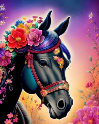 Black Horse 97 - Full Drill AB Kit,  (Square drills) - 40 x 50cm - Currently in stock