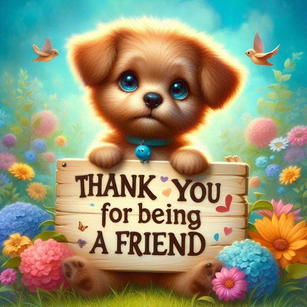 Thank you for being a friend c - Full Drill Kit, (Round AB Drills) 40 x 40cm - Currently in stock