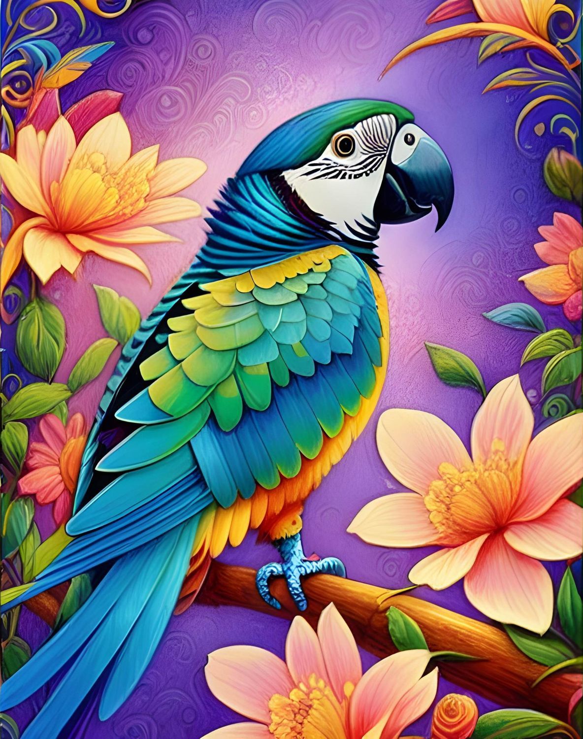 Bird M540 - 30 x 40cm Full Drill (Square drills) POURED GLUE - Diamond Painting Kit