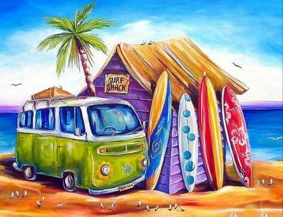 Surf Shack - DELUXE Full Drill Kit (Square drills) - 40 x 50cm - Currently in stock