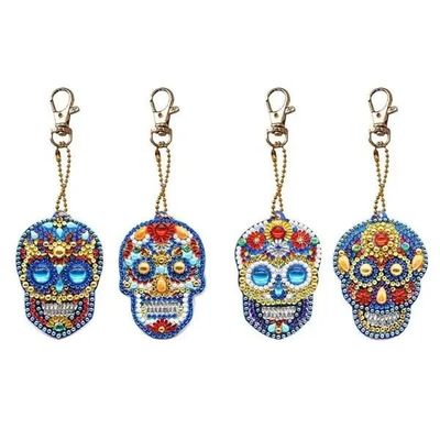 Keychains - Skulls - Set of 4  - Diamond Painting Kit