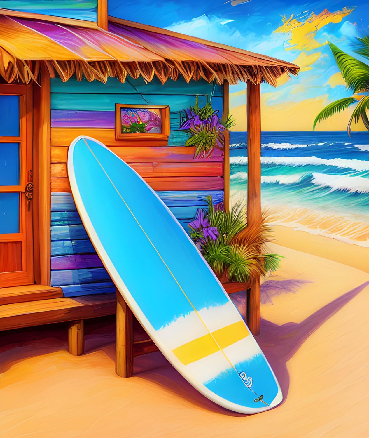 Beach Shack - 30 x 40cm Full Drill AB Kit, (Round drills) - Currently in stock
