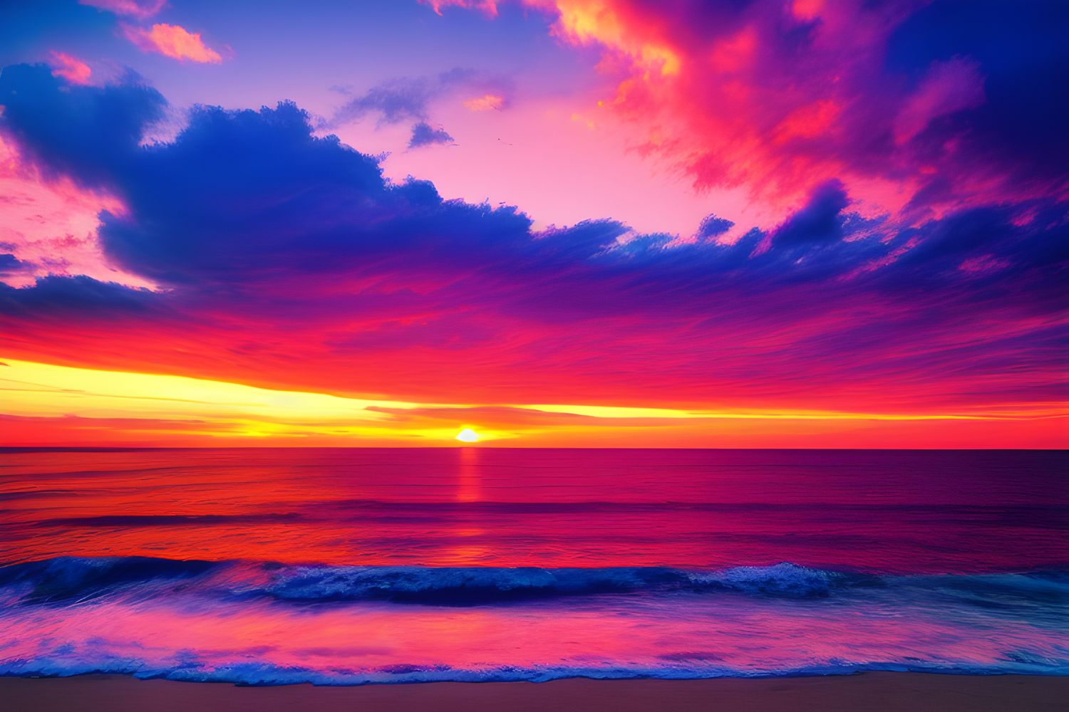 Sunset Over the Ocean B - Full Drill AB Kit,  (Round drills) - 40 x 50cm - Currently in stock
