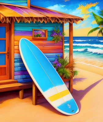 Beach Shack - 30 x 40cm Full Drill AB Kit, (Round drills) - Currently in stock