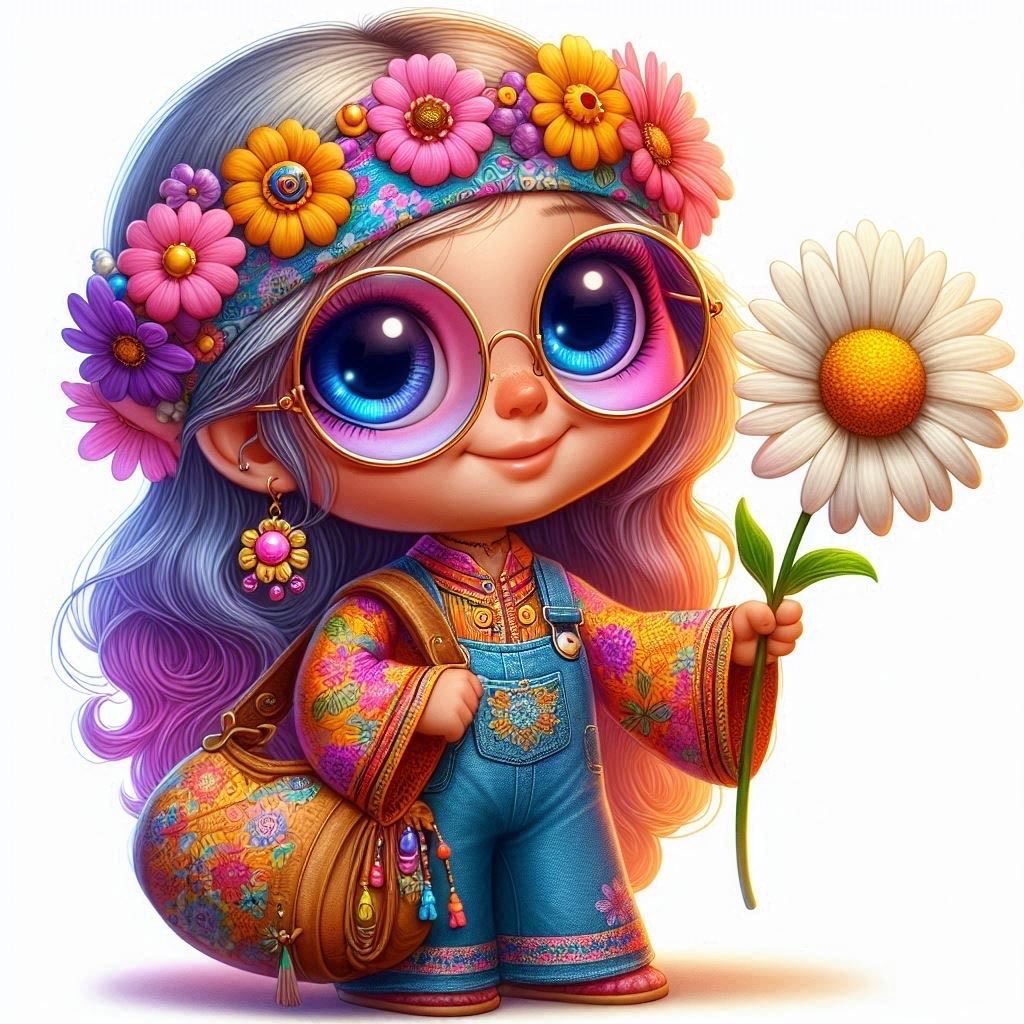Hippy Girl- Full Drill Kit, (Square drills) 40 x 40cm - Currently in stock