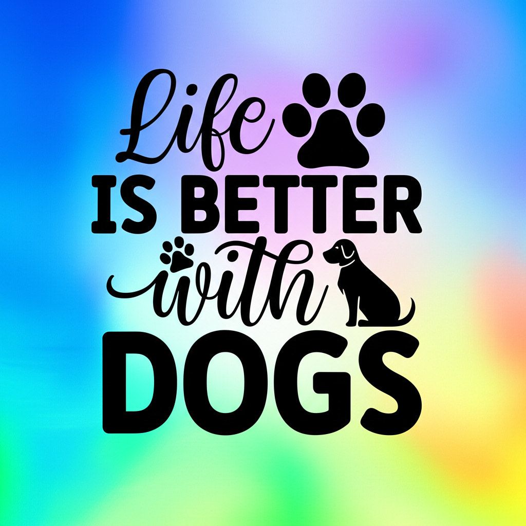 Life is better with dogs - 70 x 70cm Full Drill AB Kit, (Round drills) - Currently in stock