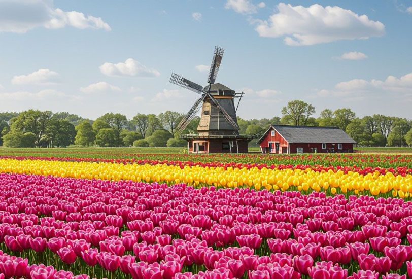 Tulip Farm- Full Drill Kit, (Round drills) - 50 x 70cm Currently in stock