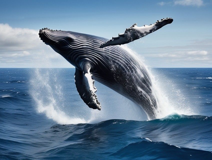 Humpback Whale - 50 x 60cm - Full Drill (Square) - DELUXE Diamond Painting Kit - Currently in stock
