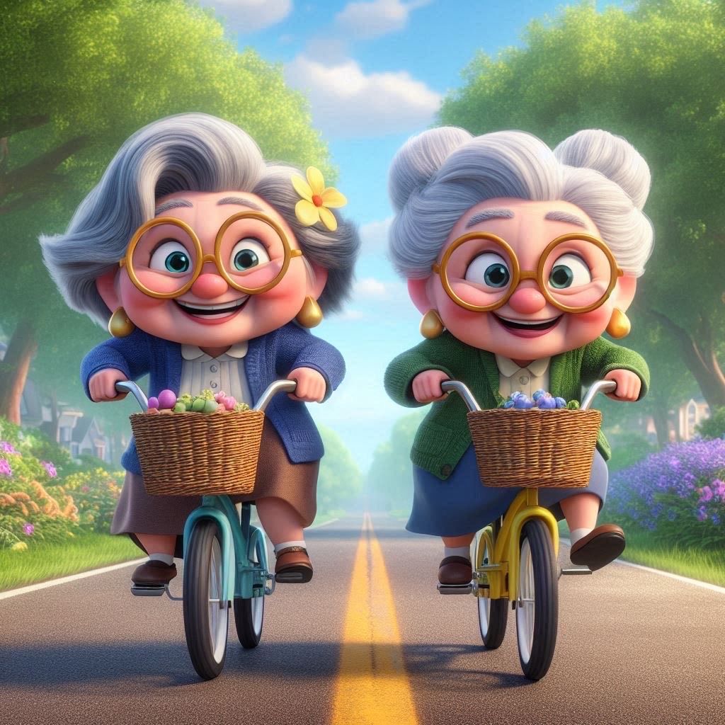 Grannies on a bike - DELUXE Full Drill Kit with ABs (Round drills) - 40 x 40cm - Currently in stock