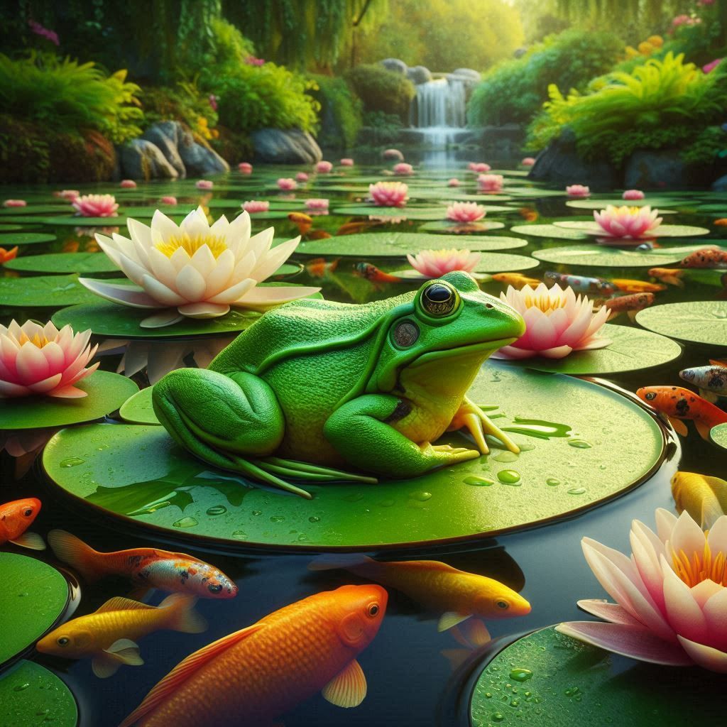 Frog in a pond- Full Drill Diamond Painting - Specially ordered for you. Delivery is approximately 4 - 6 weeks.