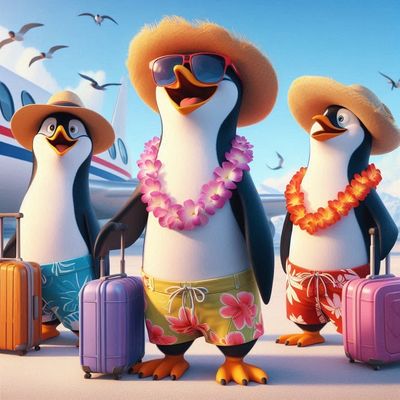 Penguins on holidays- Full Drill Diamond Painting - Specially ordered for you. Delivery is approximately 4 - 6 weeks.