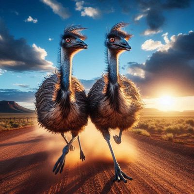 Running Emus - Full Drill Diamond Painting - Specially ordered for you. Delivery is approximately 4 - 6 weeks.