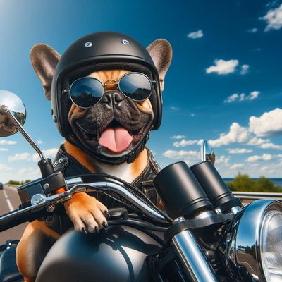 Frenchie on a bike- DELUXE Full Drill Kit with ABs (Square drills) - 40 x 40cm - Currently in stock
