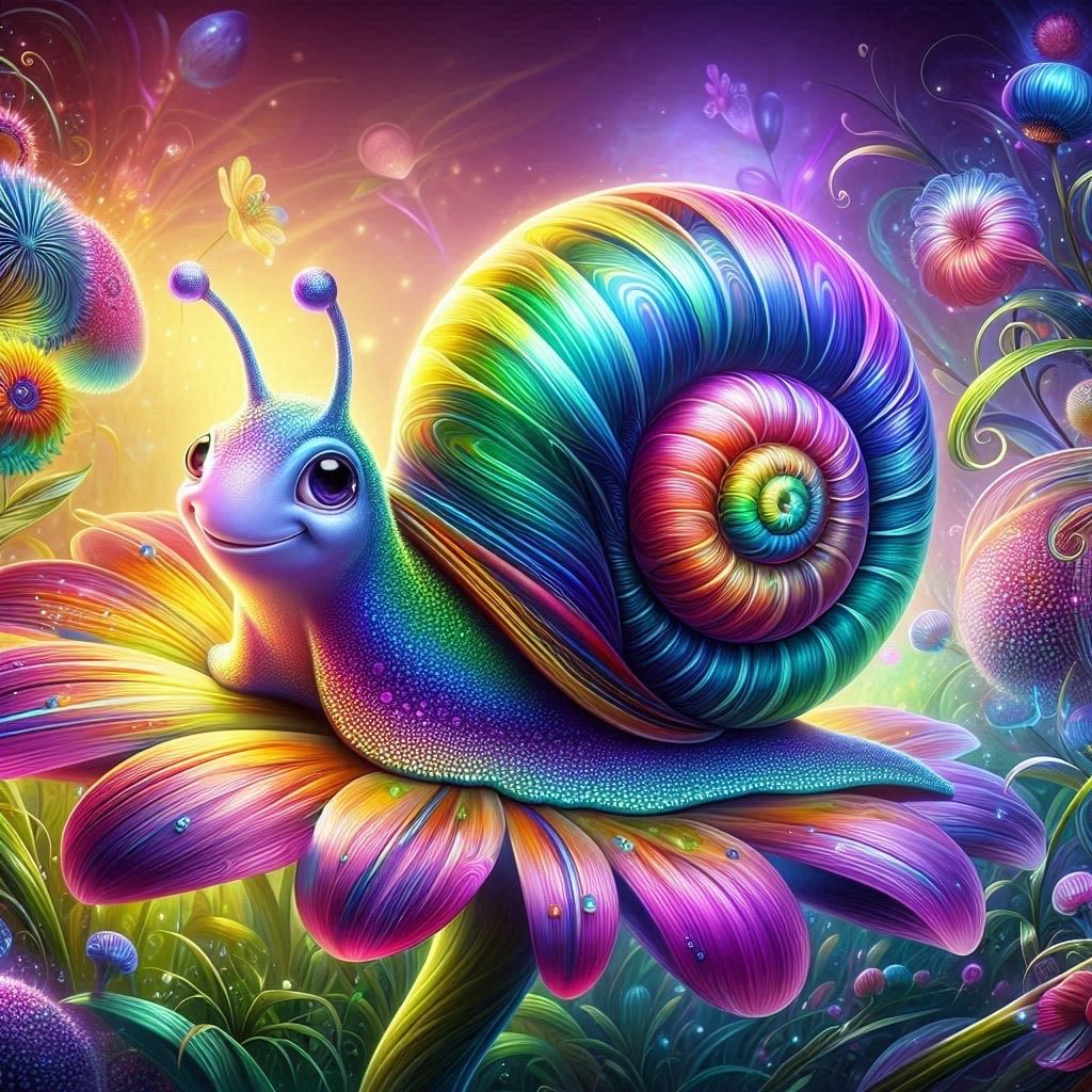 Rainbow Snail- DELUXE Full Drill Kit with ABs (Square drills) 50 x 50cm - Currently in stock