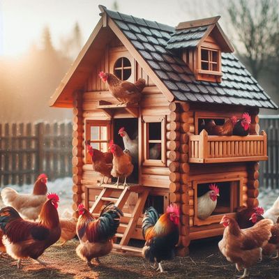 Chicken Mansion - Deluxe Full Drill Diamond Painting Kit (Round) 50 x 50cm - Currently in stock