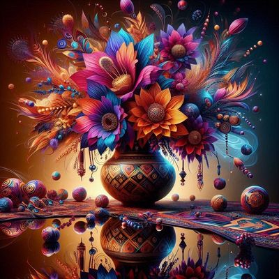 African Vase- Full Drill Diamond Painting - Specially ordered for you. Delivery is approximately 4 - 6 weeks.