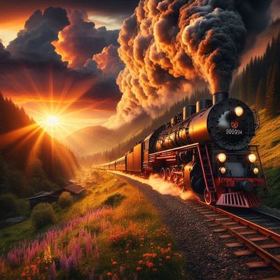 Train- Full Drill Diamond Painting - Specially ordered for you. Delivery is approximately 4 - 6 weeks.
