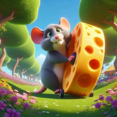 Cute mouse with cheese- Full Drill Diamond Painting - Specially ordered for you. Delivery is approximately 4 - 6 weeks.