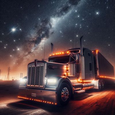 Truck at night- DELUXE Full Drill AB Kit, (Round drills) - 60 x 60cm  Currently in stock
