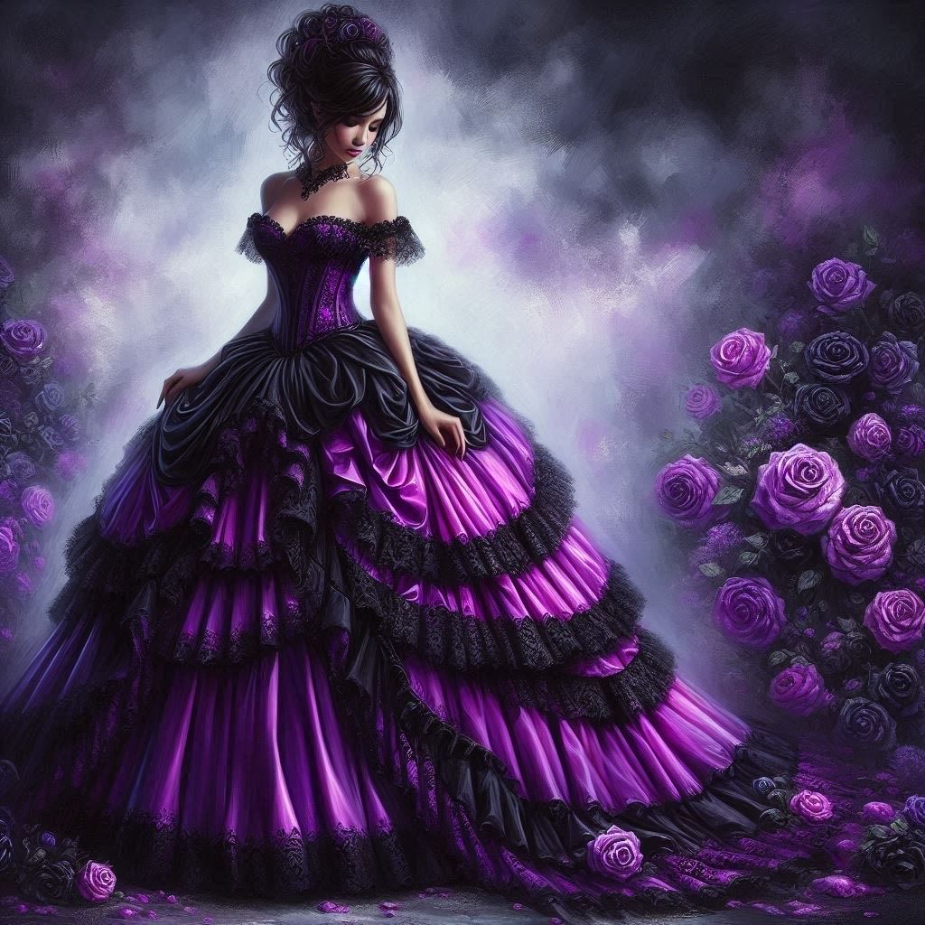 Lady in purple - Full Drill Kit, (Square drills) 40 x 40cm - Currently in stock