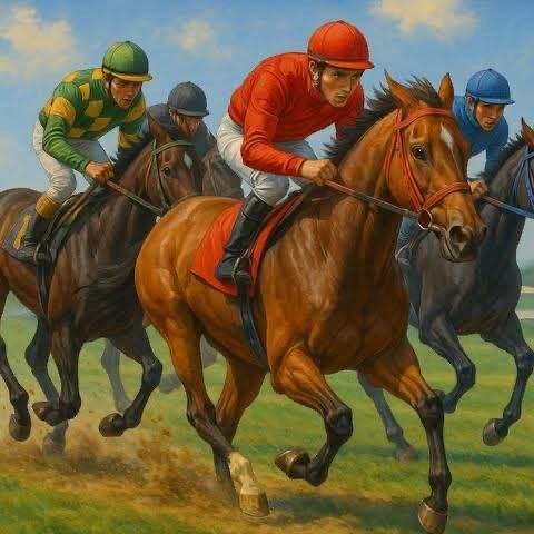 Horse Racing - DELUXE Full Drill Kit, (Square drills) - 60 x 60cm