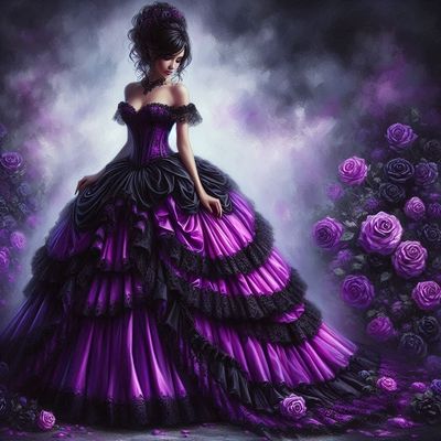 Lady in purple-  Full Drill Diamond Painting - Specially ordered for you. Delivery is approximately 4 - 6 weeks.