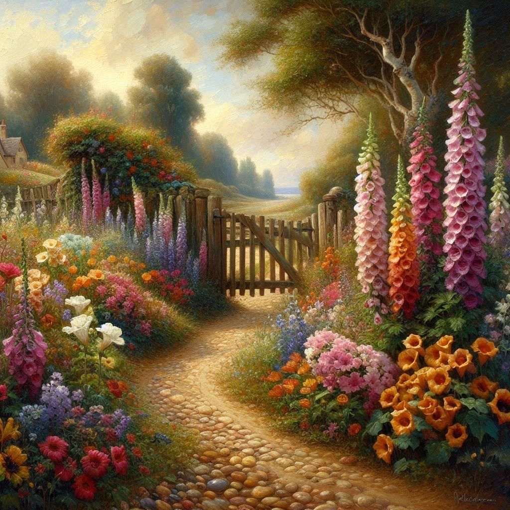 Flower Path - Full Drill, (Square) 70 x 70cm - Currently in stock