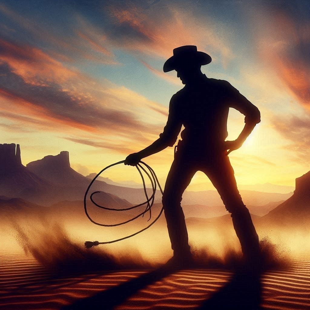 Whip Cracking cowboy- Deluxe Full Drill Diamond Painting Kit (Square) 50 x 50cm - Currently in stock