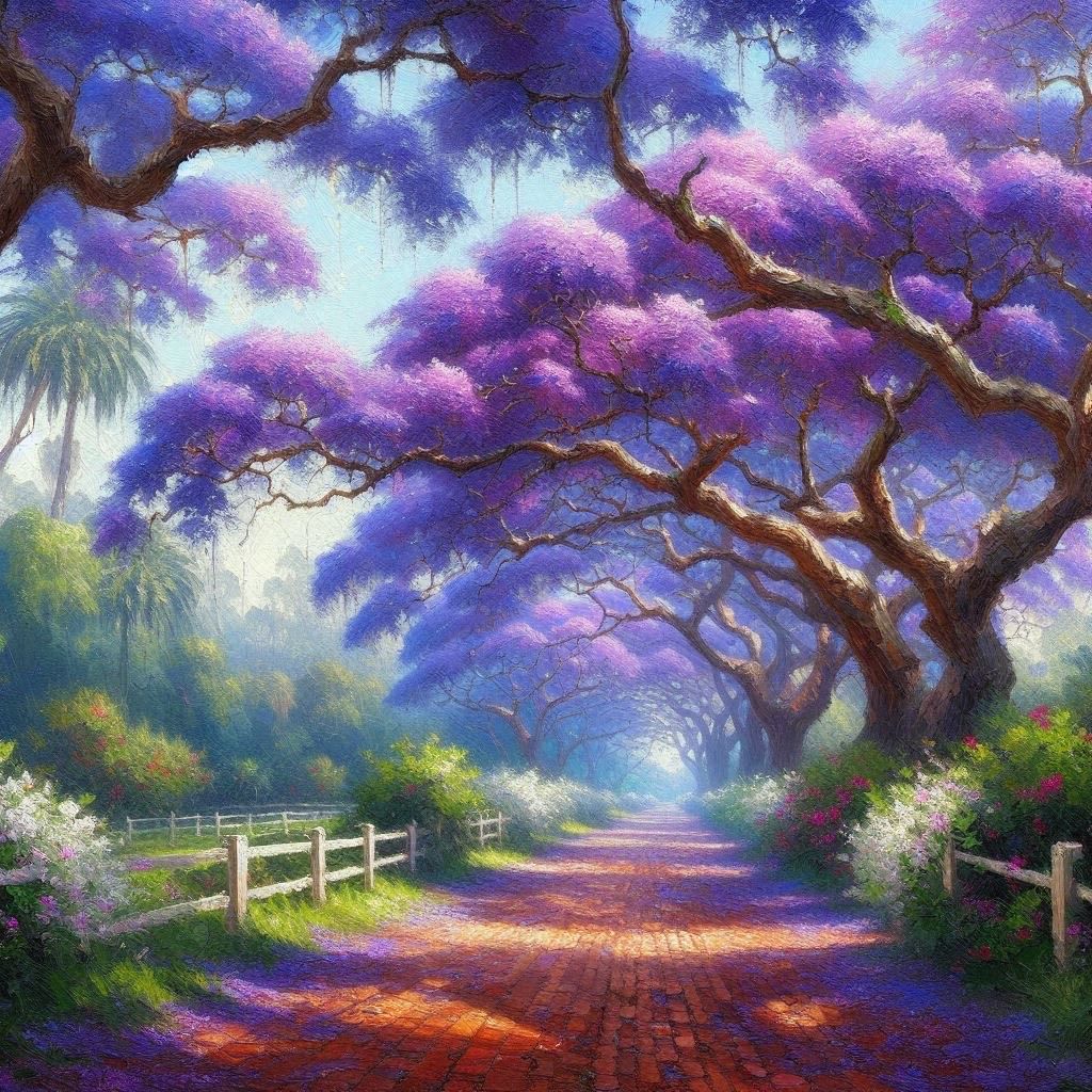 Jacaranda lane- Full Drill Diamond Painting - Specially ordered for you. Delivery is approximately 4 - 6 weeks.