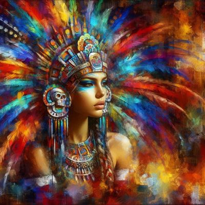 Aztec Woman - Deluxe Full Drill Diamond Painting Kit (Square) 50 x 50cm - Currently in stock
