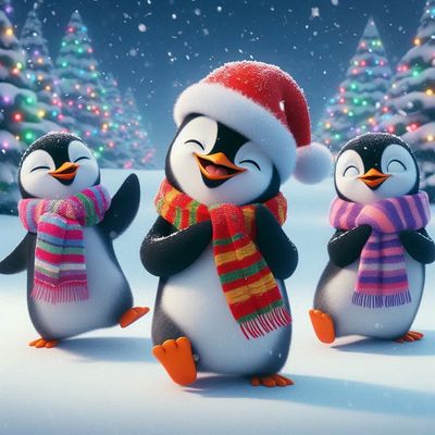 Christmas Penguins - DELUXE Full Drill Kit with ABs (Square drills) 50 x 50cm - Currently in stock