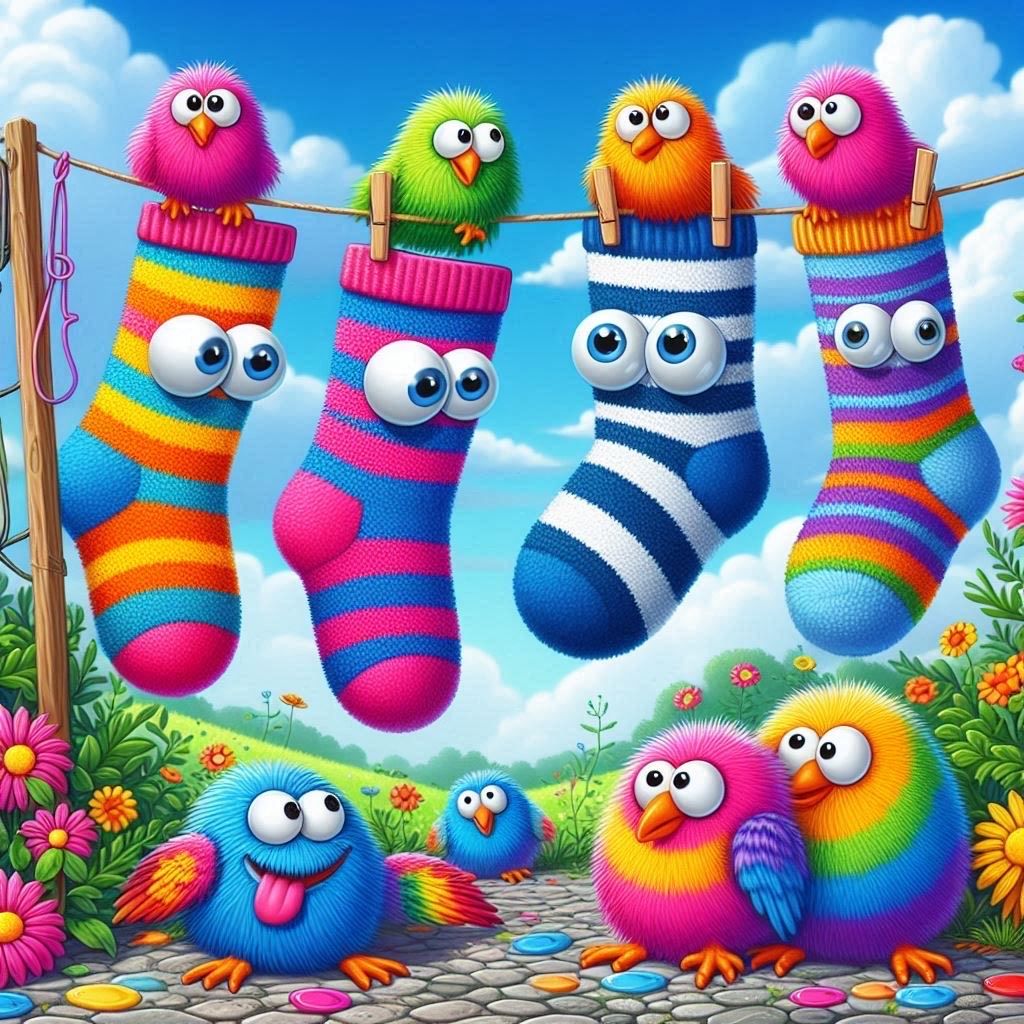 Funky Socks - Full Drill Diamond Painting - Specially ordered for you. Delivery is approximately 4 - 6 weeks.