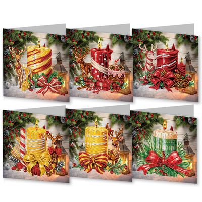 Christmas Cards - Candle design Set of 6- Diamond Painting Kit