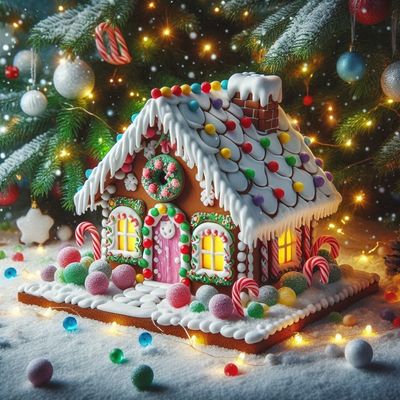 Gingerbread House- DELUXE Full Drill Kit with ABs (Round drills) 50 x 50cm - Currently in stock Gingerbread House- DELUXE Full Drill Kit with ABs (Round drills) 50 x 50cm - Currently in stock