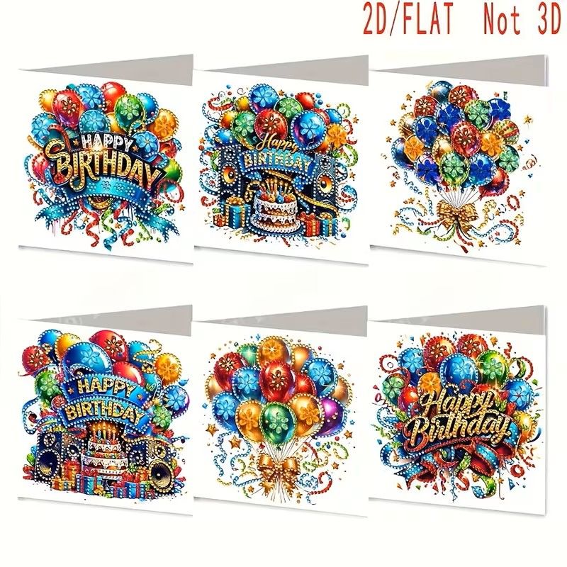 Birthday Cards - 6 cards and envelopes