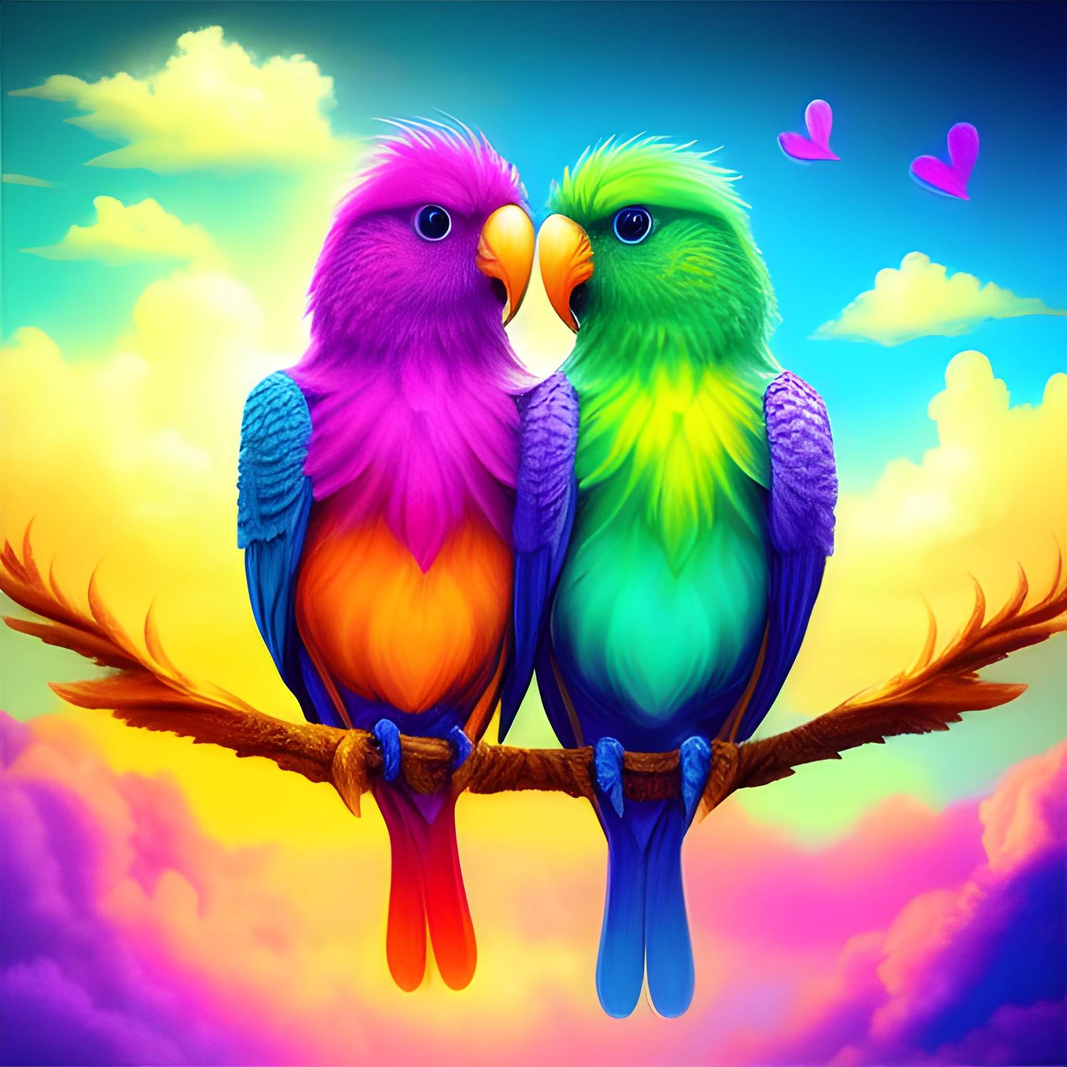Love birds 257 - 30 x 30cm Full Kit, (Round drills) - Currently in stock