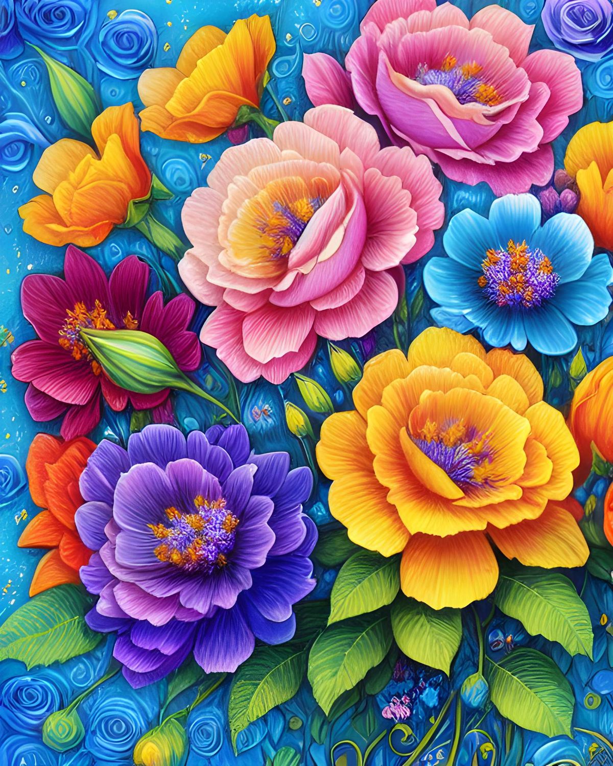 Flowers M419 - 30 x 40cm Full Drill AB Kit, (Round drills) - Currently in stock