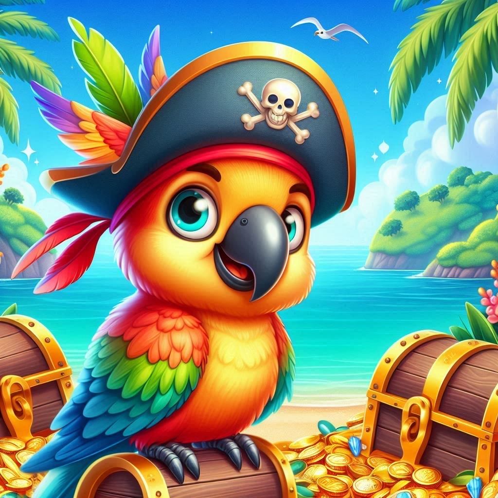Pirate Parrot - DELUXE Full Drill Kit with ABs (Round drills) - 40 x 40cm - Currently in stock
