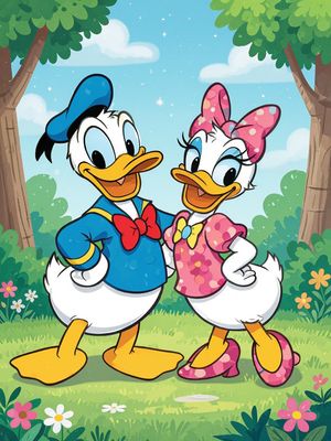 Daisy &amp; Donald Duck - Full Drill AB Kit,  (Square drills) - 40 x 50cm - Currently in stock
