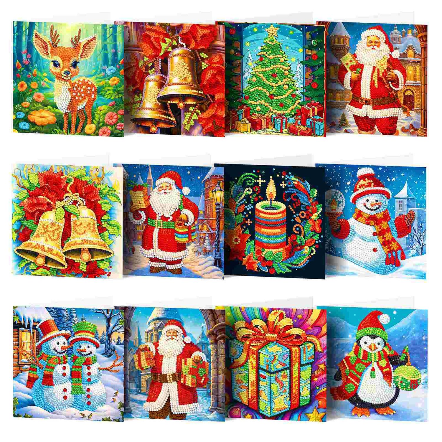 Christmas Cards 1 - Set of 12- Diamond Painting Kit
