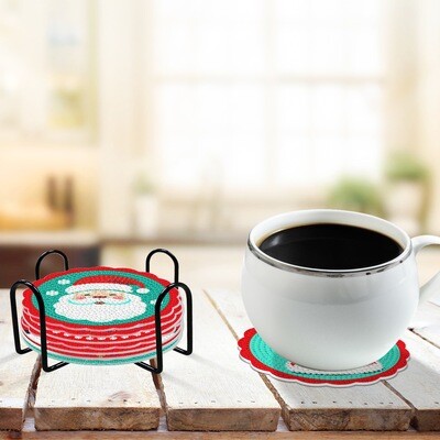 Set of 6 Coasters with stand - Christmas Theme